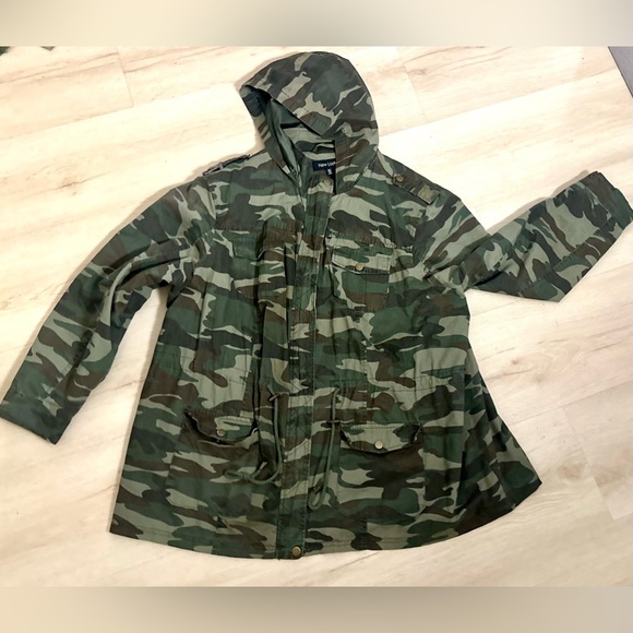 NEW LOOK Women’s 100% Cotton Green Camouflage Hooded Zip Up Jacket  Plus Size 3X - Picture 6 of 16